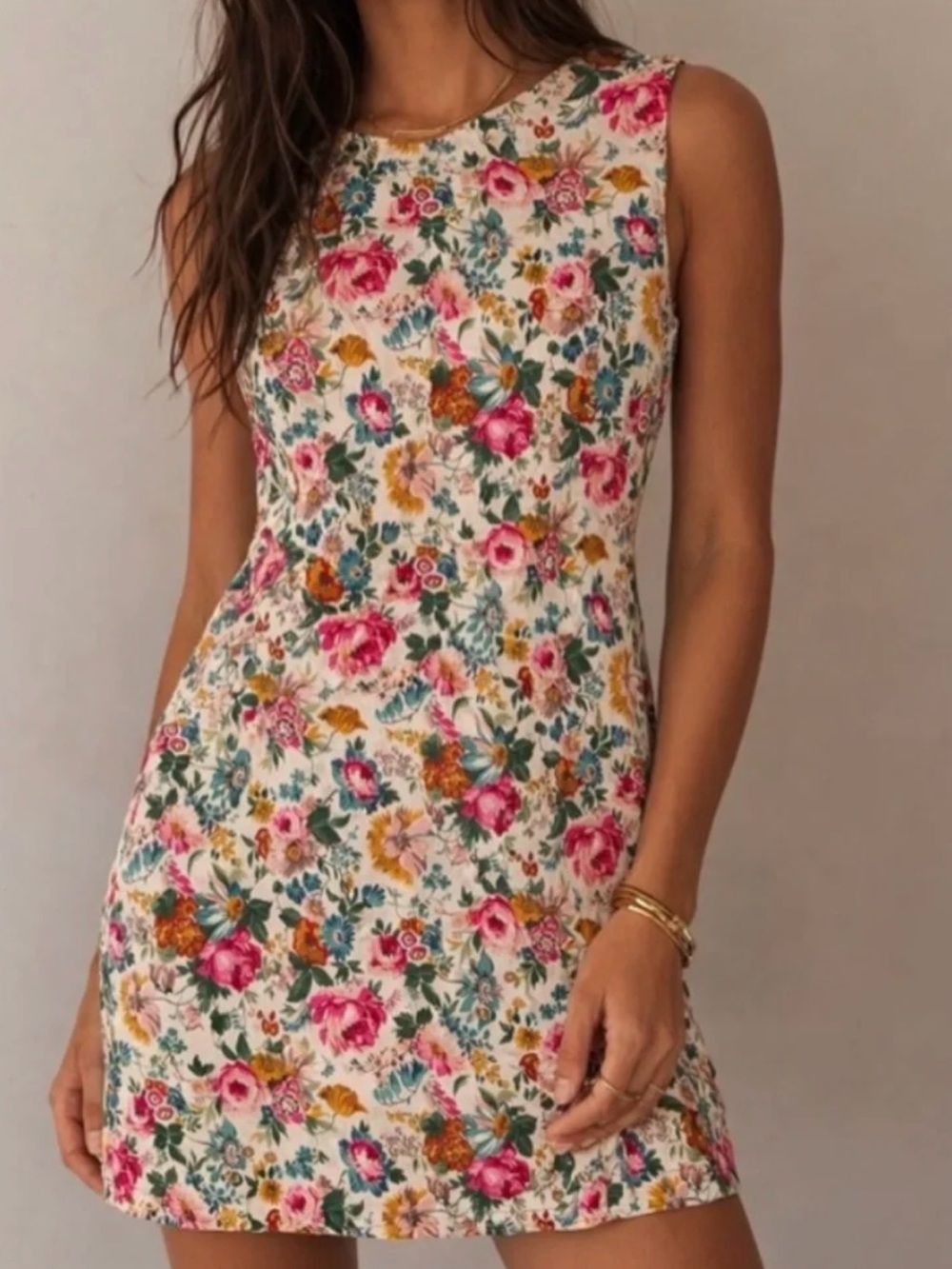DOEN Adele Mini dress, liberty print-  Sleeveless Mini Dress, floral pattern